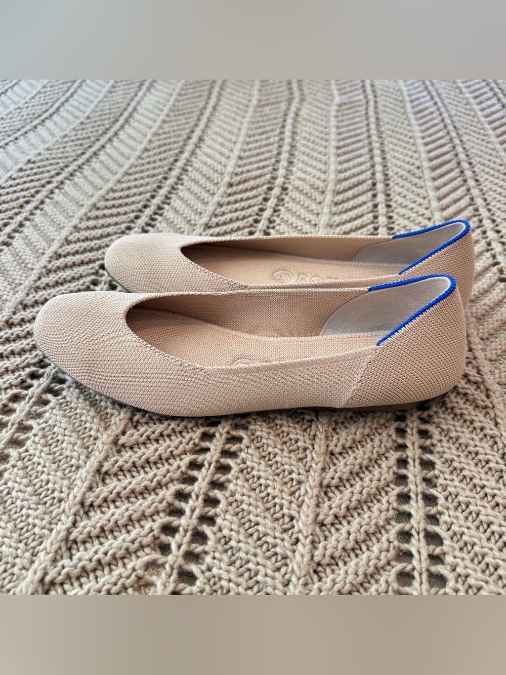 Rothy’s The Flat Pointed Toe Knit Flats Women’s Size 7.5 Oatmeal Minimalist - Picture 4 of 7